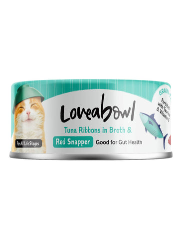 Loveabowl Tuna Ribbons in Broth with Red Snapper Cat Wet Food 70g | Perromart Online Pet Store Singapore