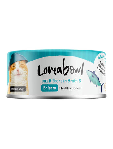 Loveabowl Tuna Ribbons in Broth with Shirasu Cat Wet Food 70g | Perromart Online Pet Store Singapore