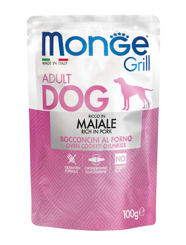 Monge Grill Pouches Pork 100g | Perromart Online Pet Store Singapore