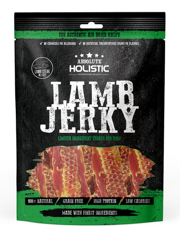 Absolute Holistic Grain Free Lamb Steak Jerky Treats 100g | Perromart Online Pet Store Singapore