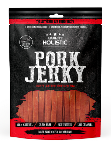 Absolute Holistic Grain Free Pork Loin Strip Dog Treats 100g | Perromart Online Pet Store Singapore