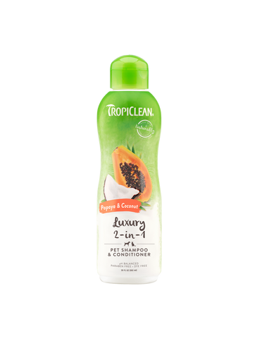 Tropiclean Papaya & Coconut Pet Shampoo & Conditioner (2 Sizes) | Perromart Online Pet Store Singapore
