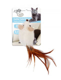 AFP Classic Comfort Feather Tailed Mouse Cat Toy White