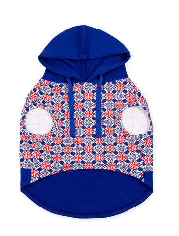 Ohpopdog Heritage Royal Blue Hoodie for Dogs (6 Sizes) | Perromart Online Pet Store Singapore