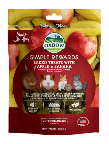 Oxbow Baked Treats With Apple And Banana For Small Pets 3oz (85g) | Perromart Online Pet Store Singapore