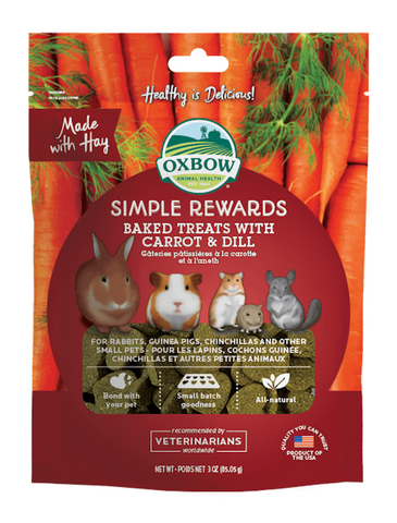 Oxbow Baked Treats With Carrot And Dill For Small Pets 3oz (85g) | Perromart Online Pet Store Singapore