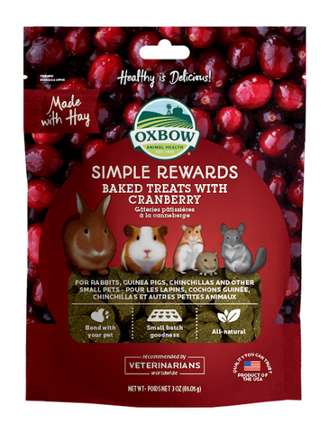 Oxbow Baked Treats With Cranberry For Small Pets 3oz (85g) | Perromart Online Pet Store Singapore