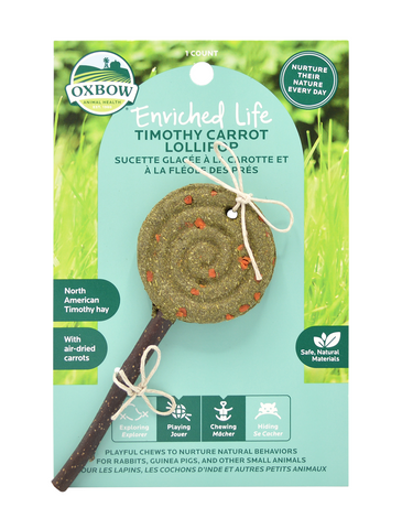 Oxbow Enriched Life Timothy Lollipop Carrot For Small Pets | Perromart Online Pet Store Singapore