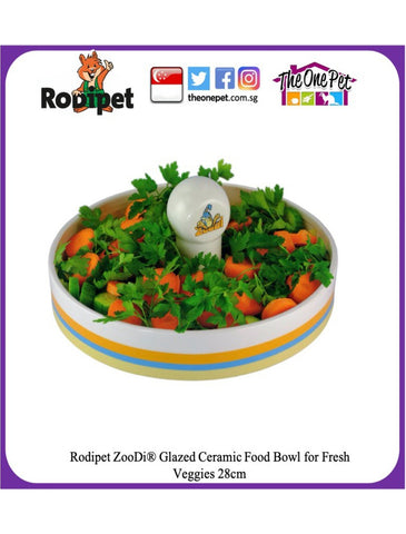 Rodipet ZooDi Glazed Ceramic Food Bowl For Hamster 28cm | Perromart Online Pet Store Singapore