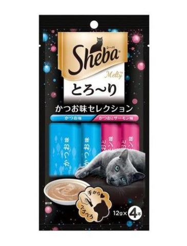 Sheba Melty Katsuo & Katsuo and Salmon Cat Treats 48g | Perromart Online Pet Store Singapore