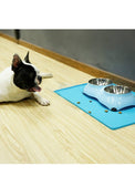 Super Design Light Blue Double Melamine Bowl for Dogs (3 Sizes) | Perromart Online Pet Store Singapore