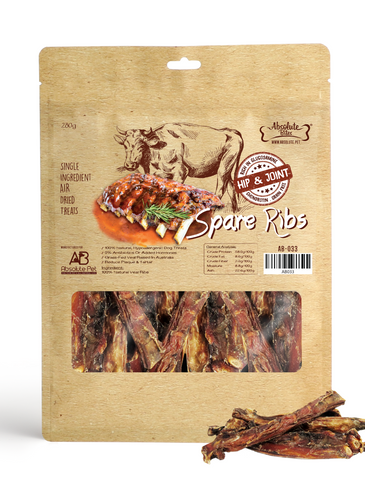 Absolute Bites 100% Real Veal Spare Ribs Dog Treats 280g