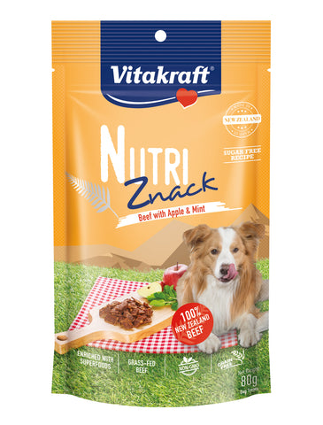 Vitakraft Nutri Znack Beef with Apple & Mint Dog Treat 80g | Perromart Online Pet Store Singapore