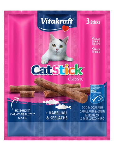 Vitakraft Cat Stick Mini Cod & Coalfish Cat Treats 3pcs | Perromart Online Pet Store Singapore