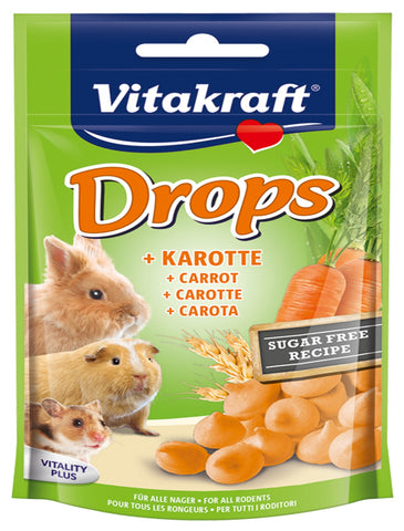 Vitakraft Drops Carrot Small Pet Treats 75g | Perromart Online Pet Store Singapore