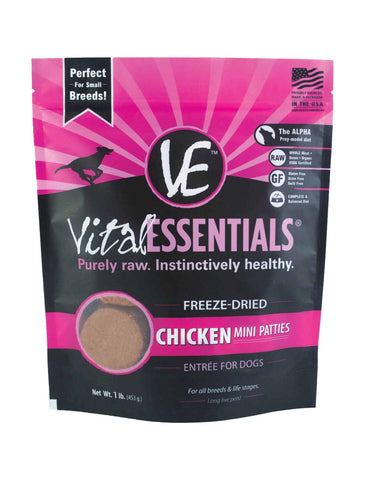 Vital Essentials Freeze-Dried Raw Mini Patties (Chicken) | Perromart Online Pet Store Singapore