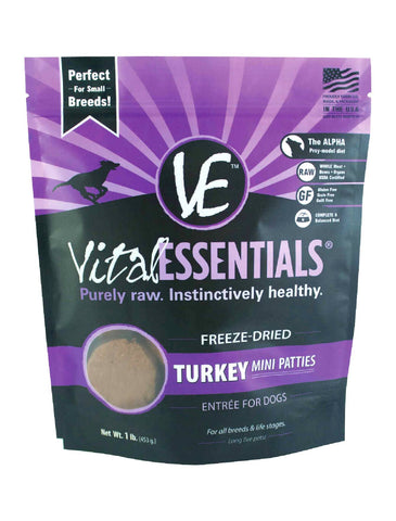 Vital Essentials Freeze-Dried Raw Mini Patties (Turkey) | Perromart Online Pet Store Singapore